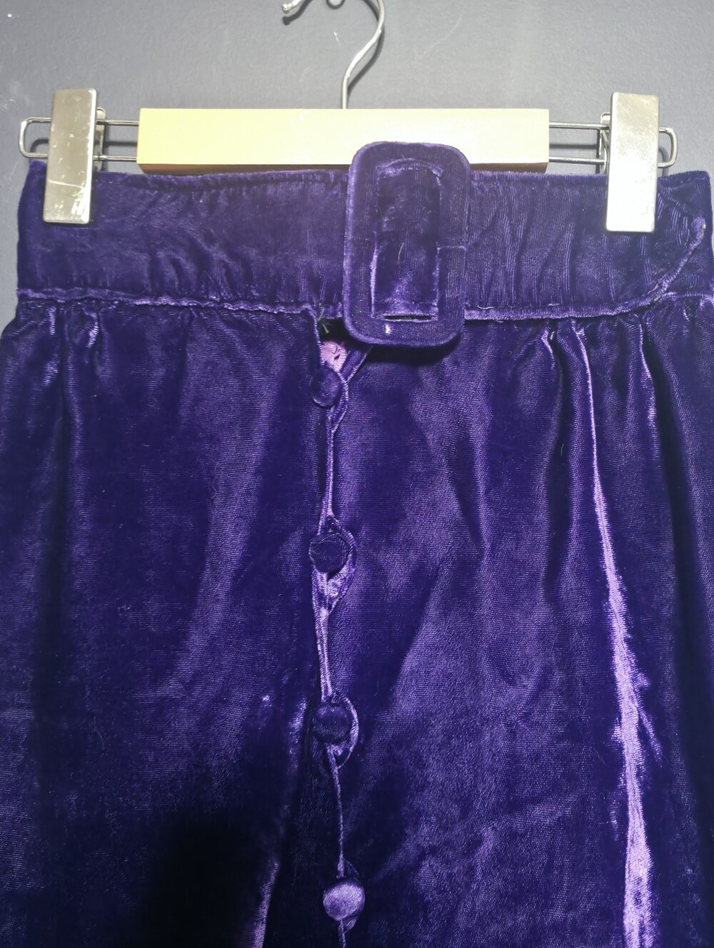 70s Velvet Maxi Skirt Vintage Purple gothic - Picture 2 of 6